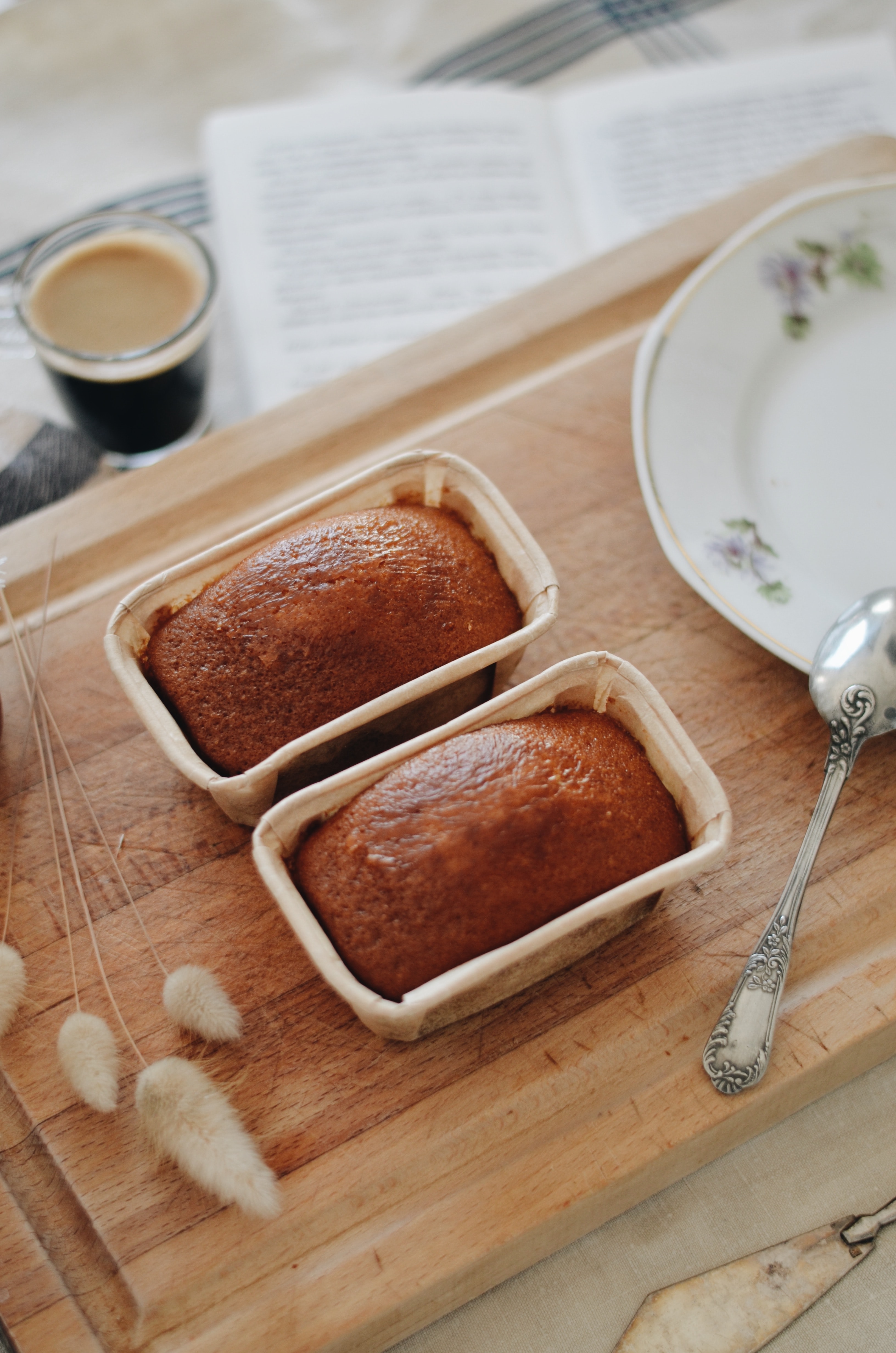 two loaf cakes