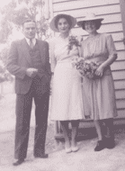 photo of Connie with her brother and sister on her wedding day